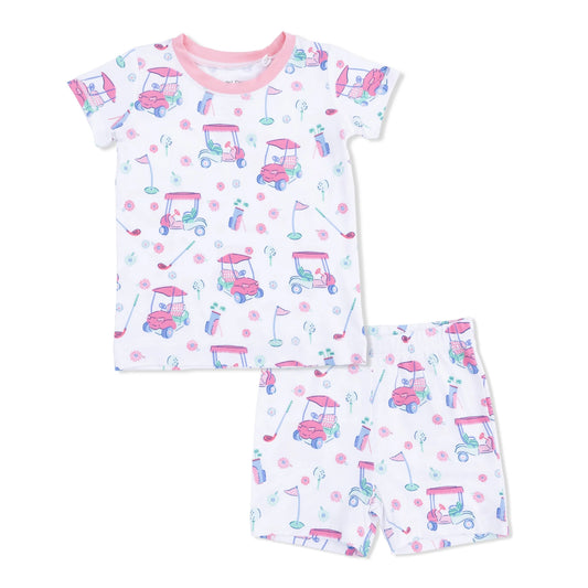 Golf Cart and Flowers Loungewear Shorts Set