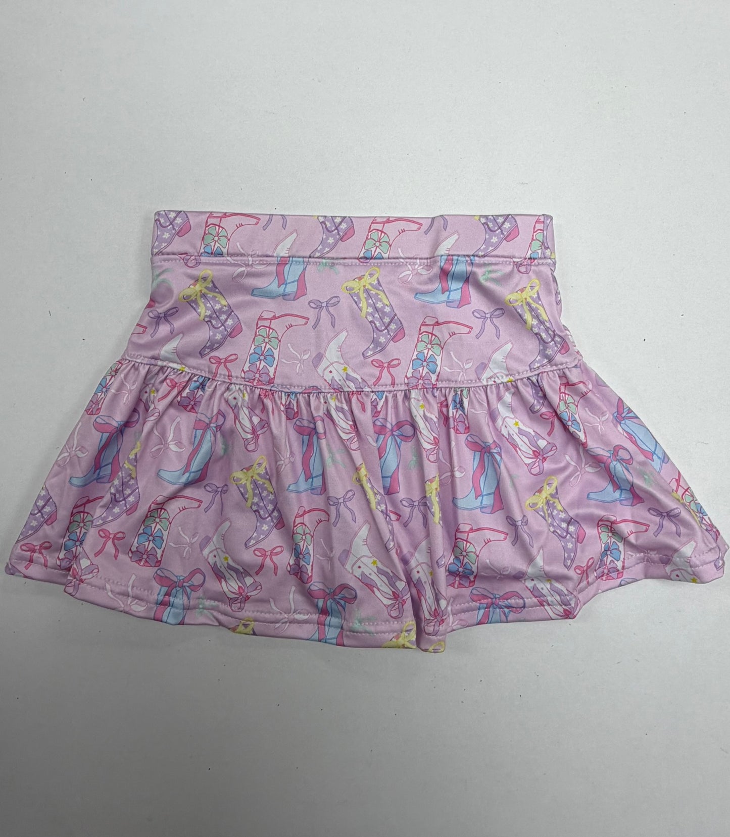 Rodeo Boots and Bow Gathered Skirt