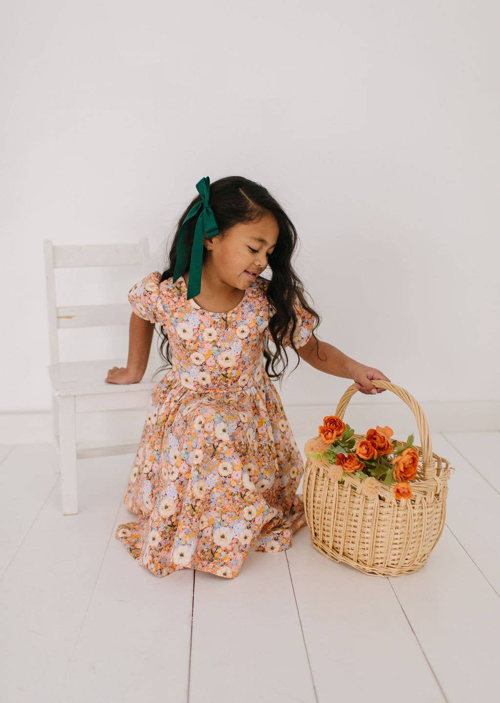 Puff Twirl Dress in Pumpkin Bouquet