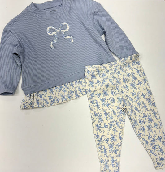 Romi Floral Waffle Pull over w/ leggings