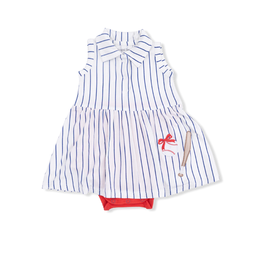 Baseball Stripe- polo tennis dress