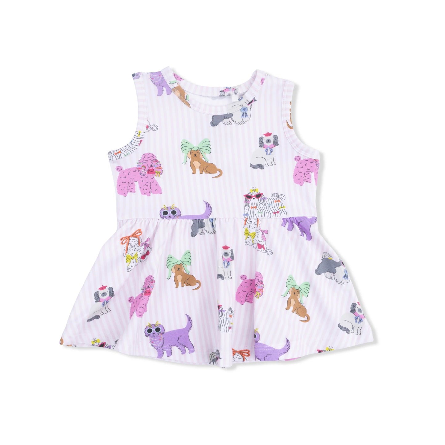 Fancy Dogs Peplum Tank Top & Shorts