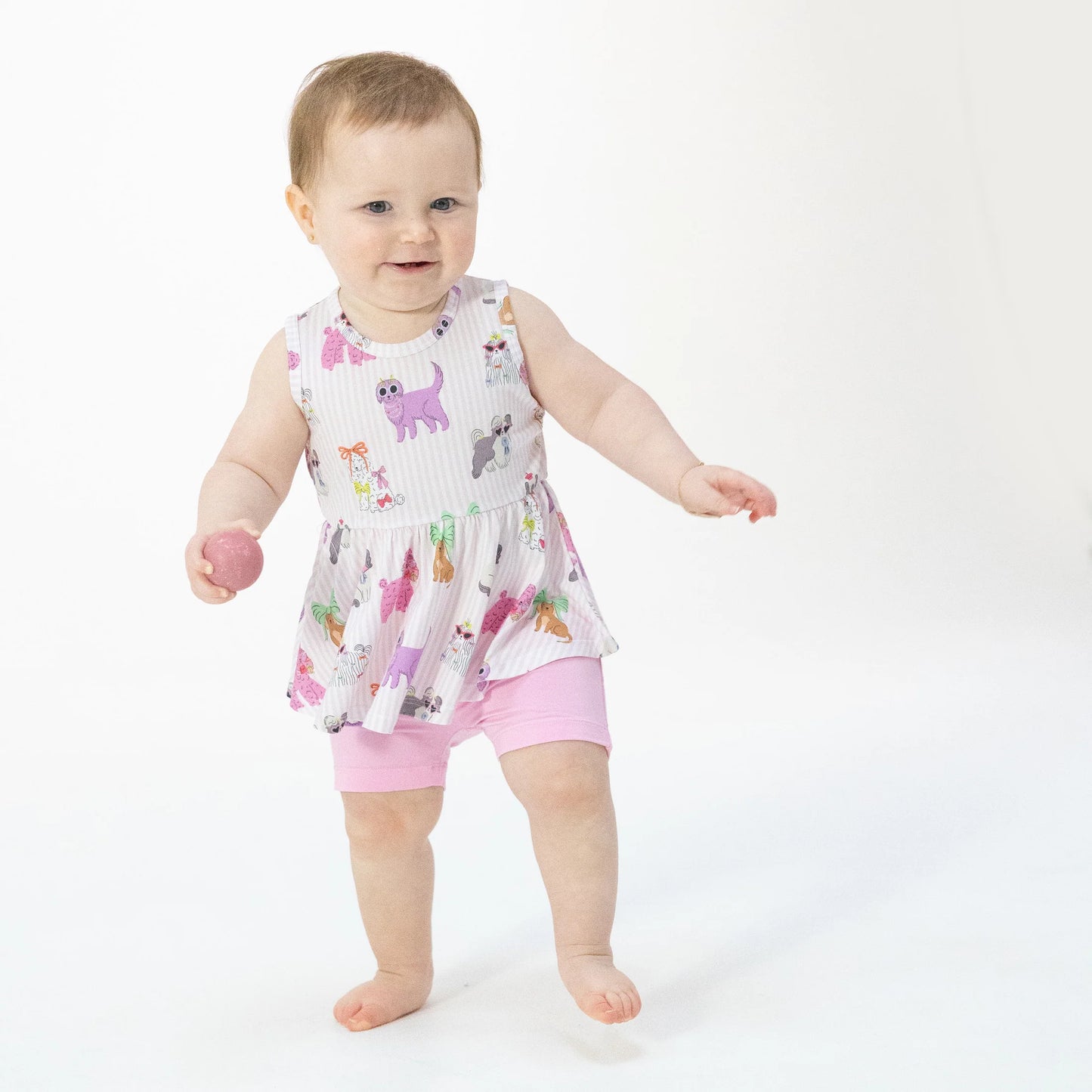 Fancy Dogs Peplum Tank Top & Shorts