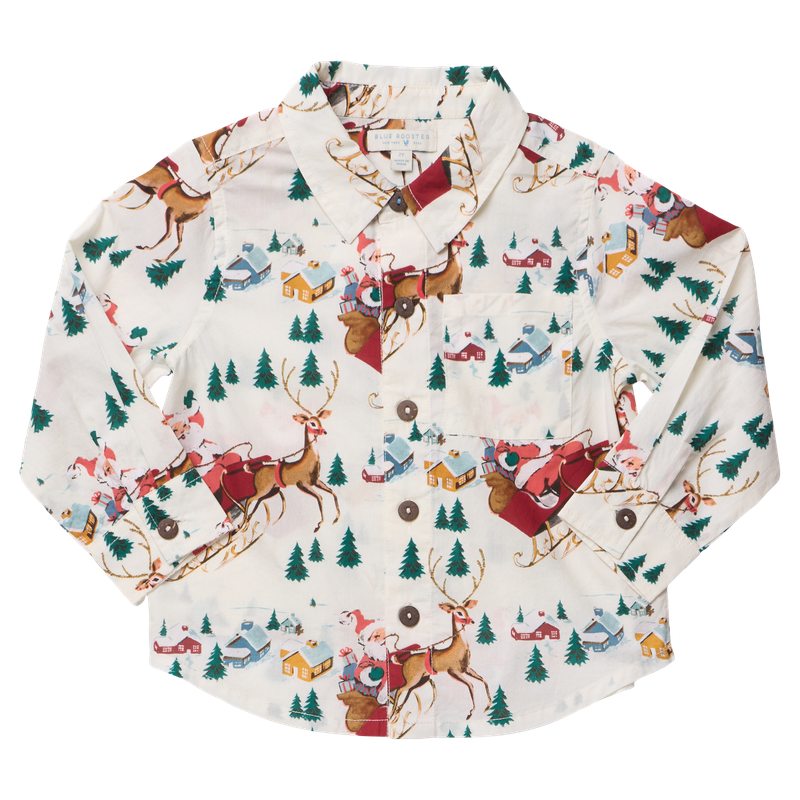 Boys Jack Shirt- Santa Sleigh
