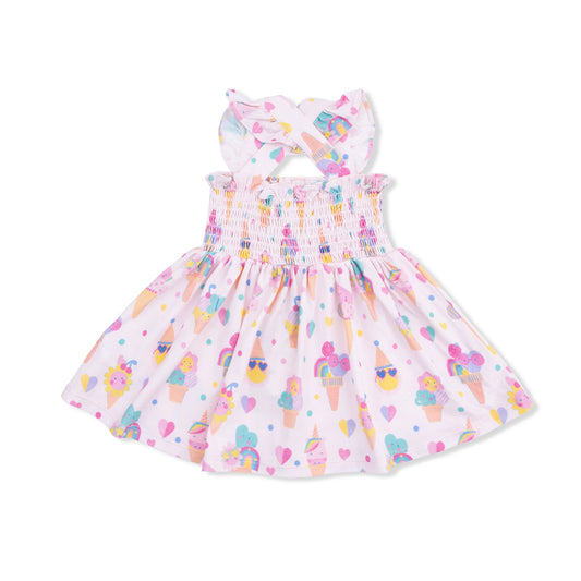 Smocked top w/ bloomer- ice cream fun crew