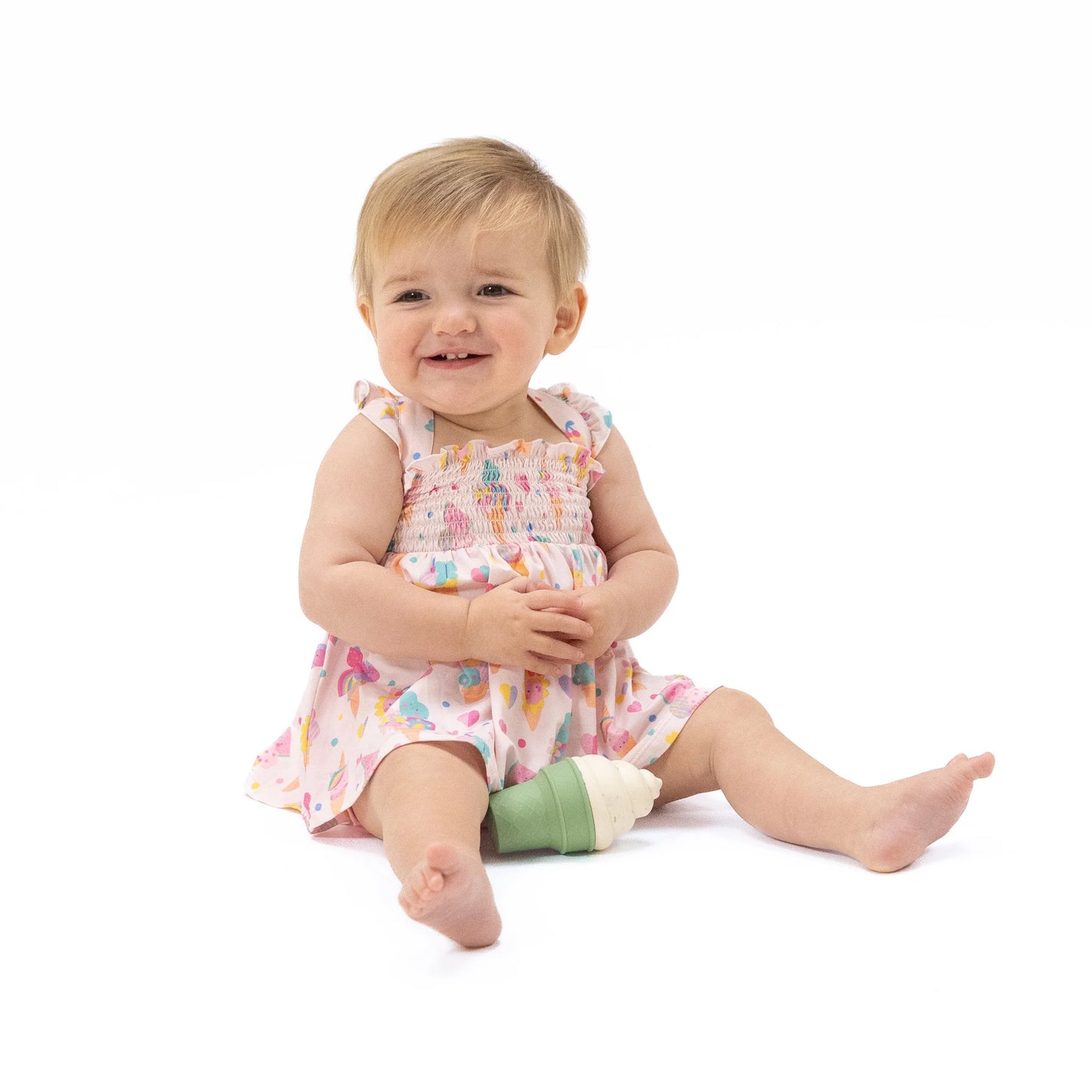 Smocked top w/ bloomer- ice cream fun crew