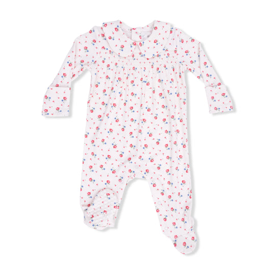 Joli Rosette Smocked Peter Pan Snap Footie
