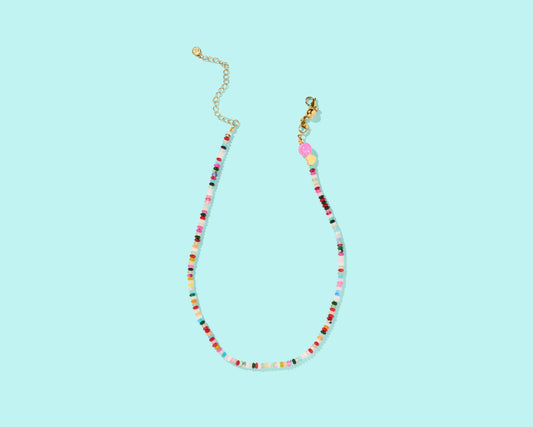 Beaded Necklace - Colorful Small Beads - Lizzie