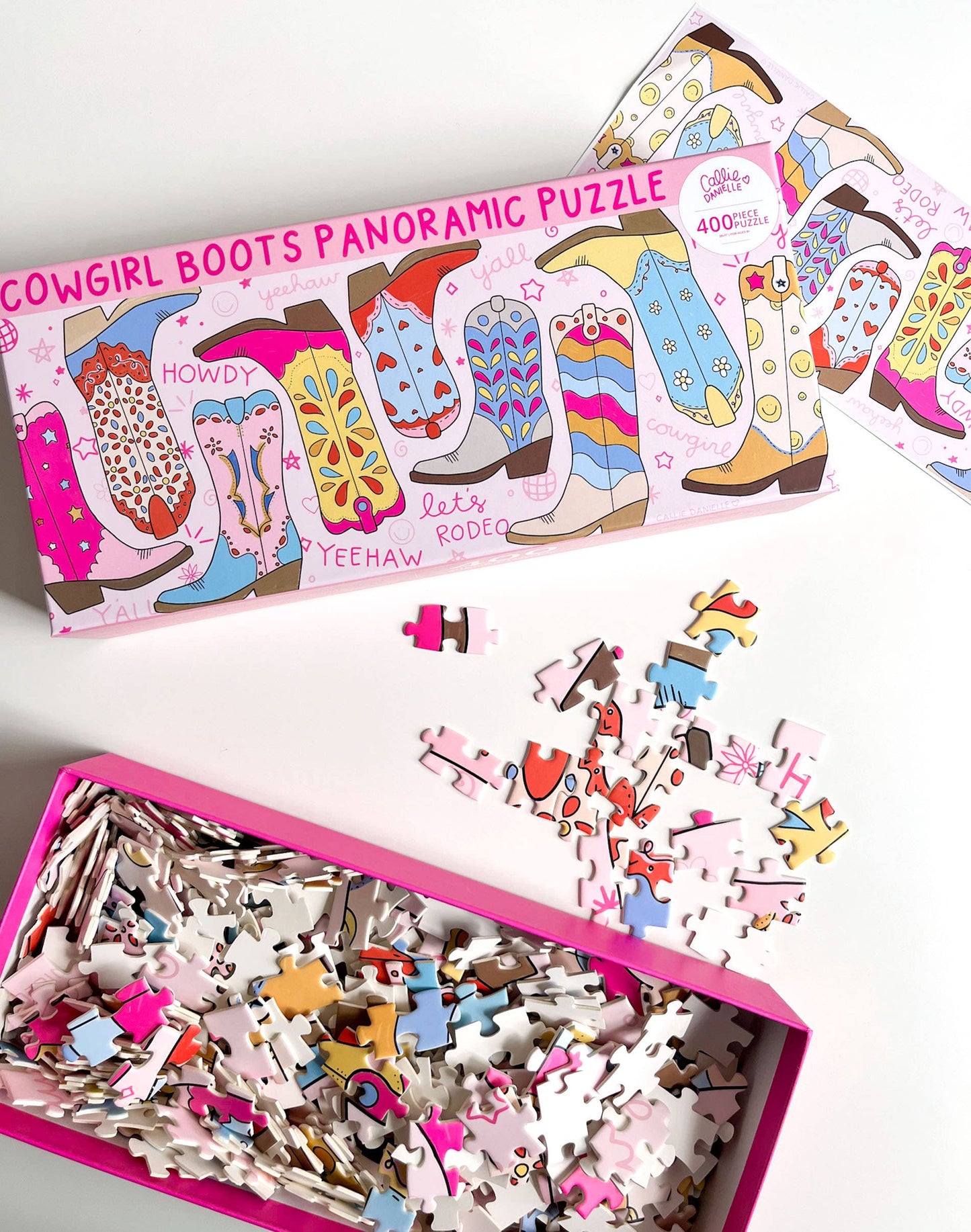 Western Cowgirl Boots - 400 Piece Panoramic Jigsaw Puzzle