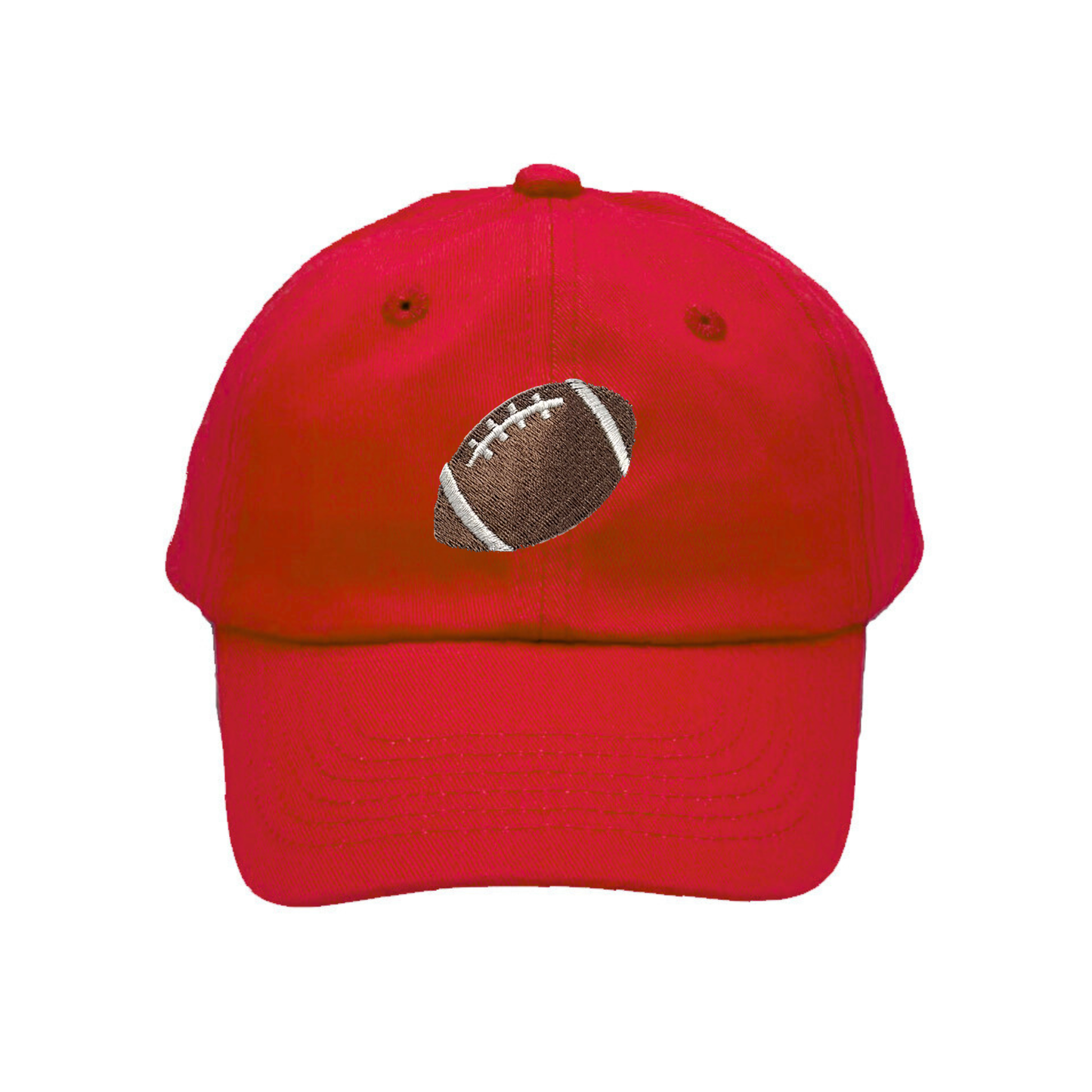 Red Football Baseball Hat (Baby, Youth)