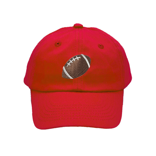 Red Football Baseball Hat (Baby, Youth)