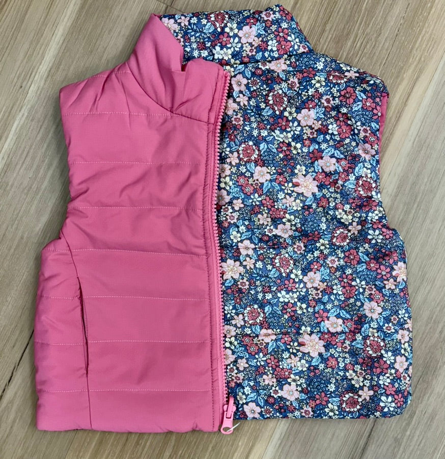 Floral Reversible Padded Gilet