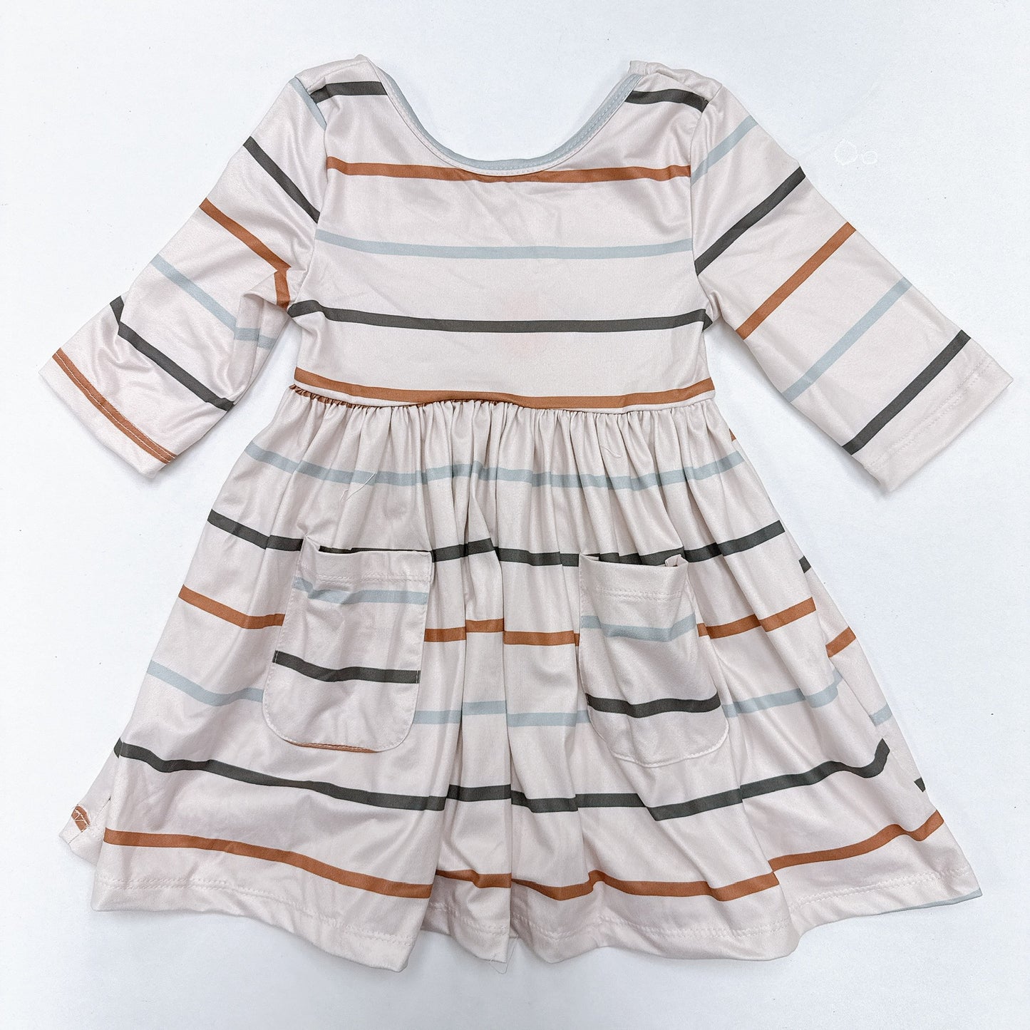 Fall Stripes 3/4 sleeve dress