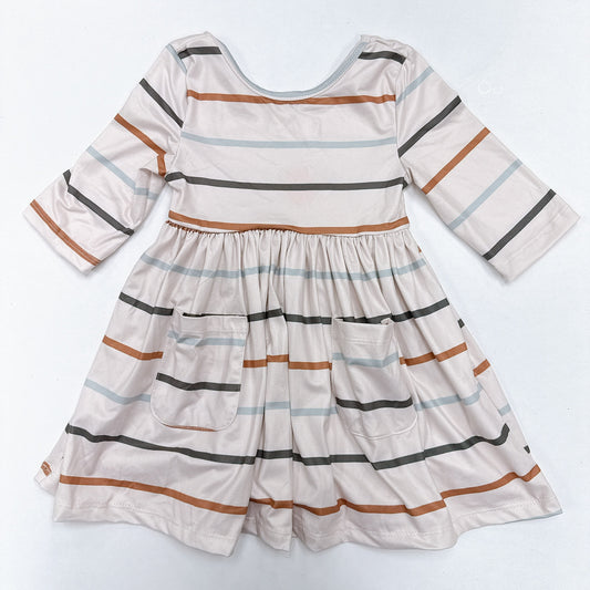 Fall Stripes 3/4 sleeve dress