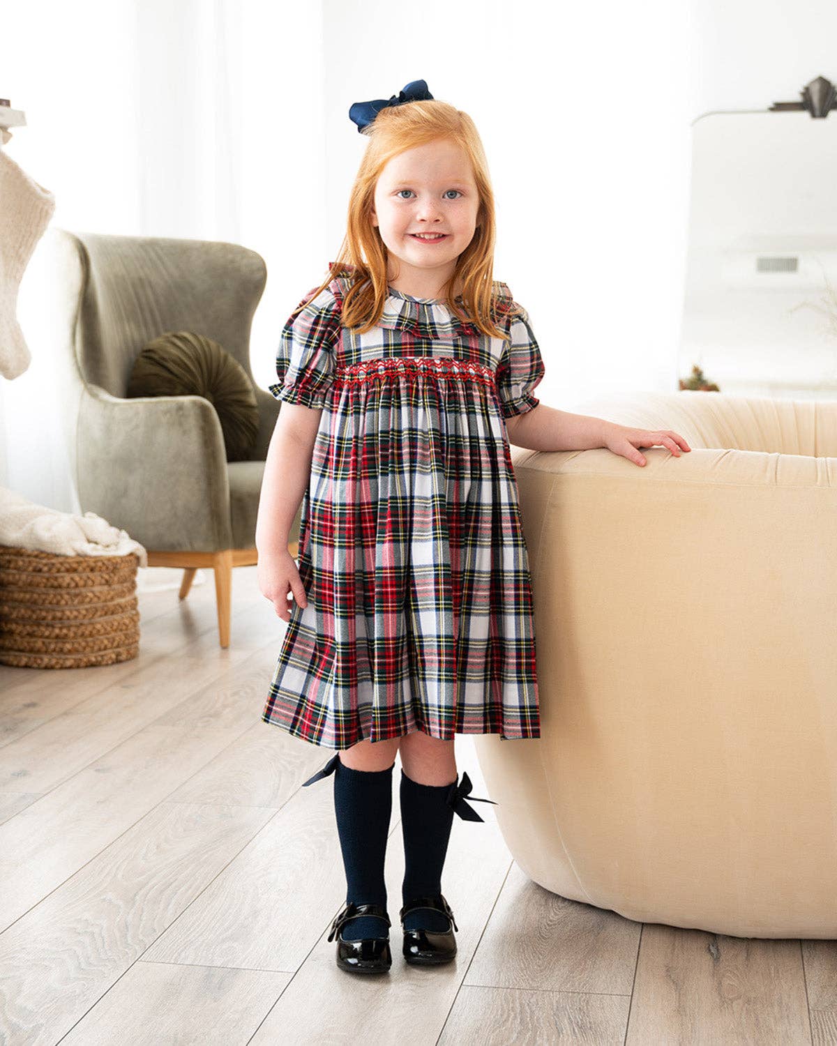 Highland Holiday Plaid Smocked Dress