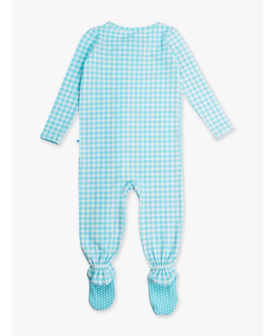 Blue Breeze Gingham Footie