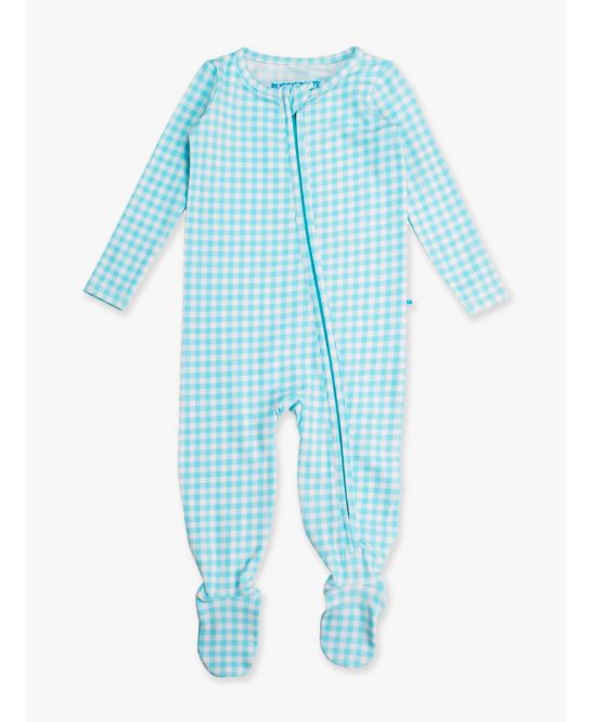Blue Breeze Gingham Footie