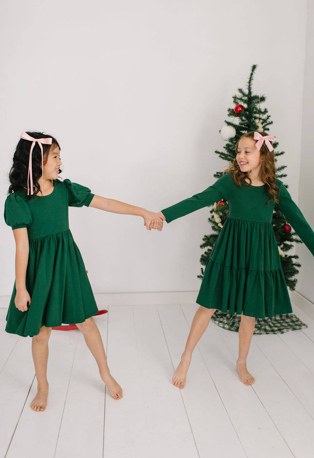 Puff Twirl in Evergreen | Girls Twirl Dress