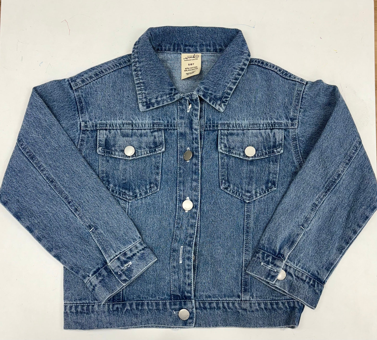 Game Day Football Sequin Patch Denim Jacket