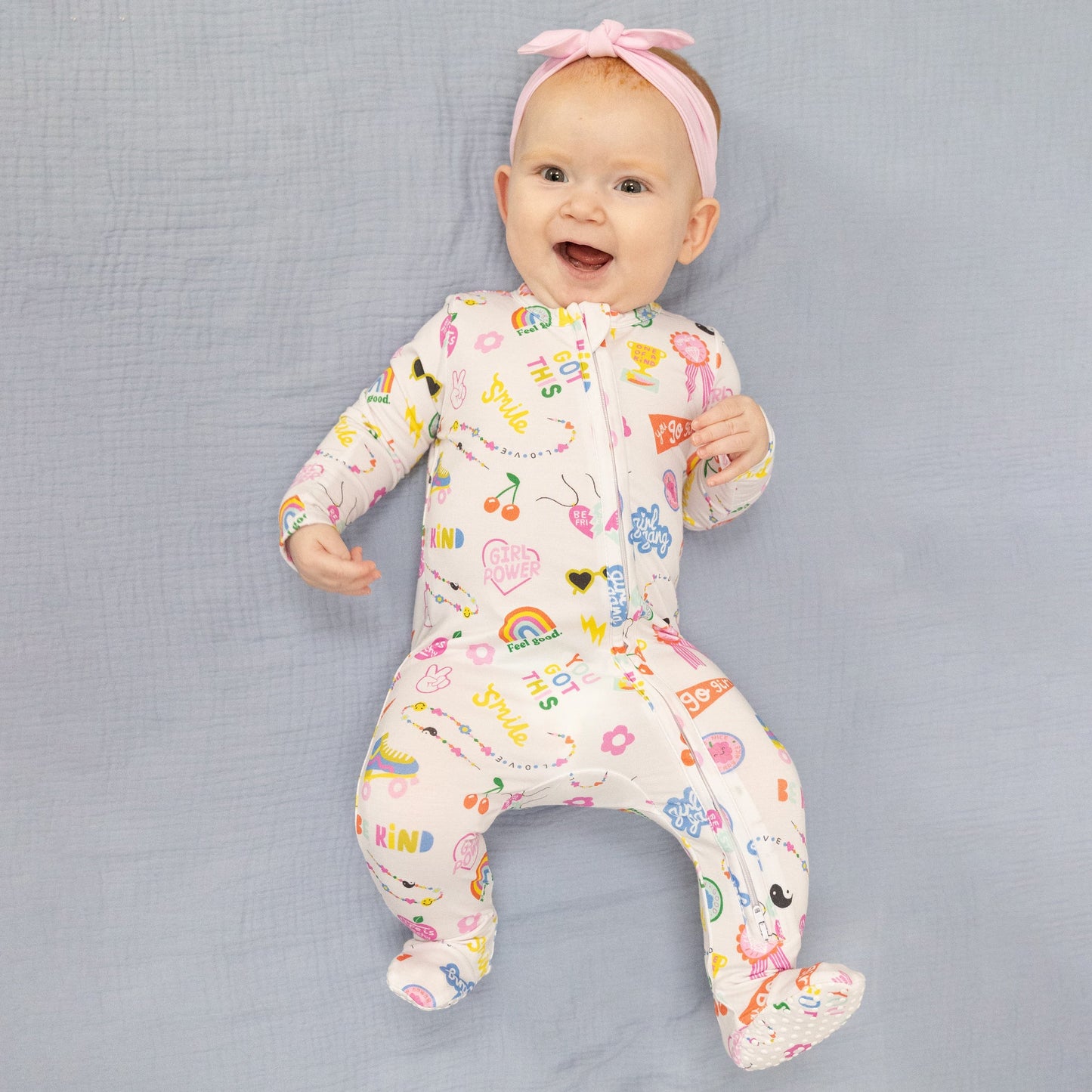 Girl Power Zipper Footie