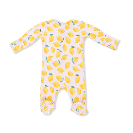 Sunny Lemons Zipper Footie