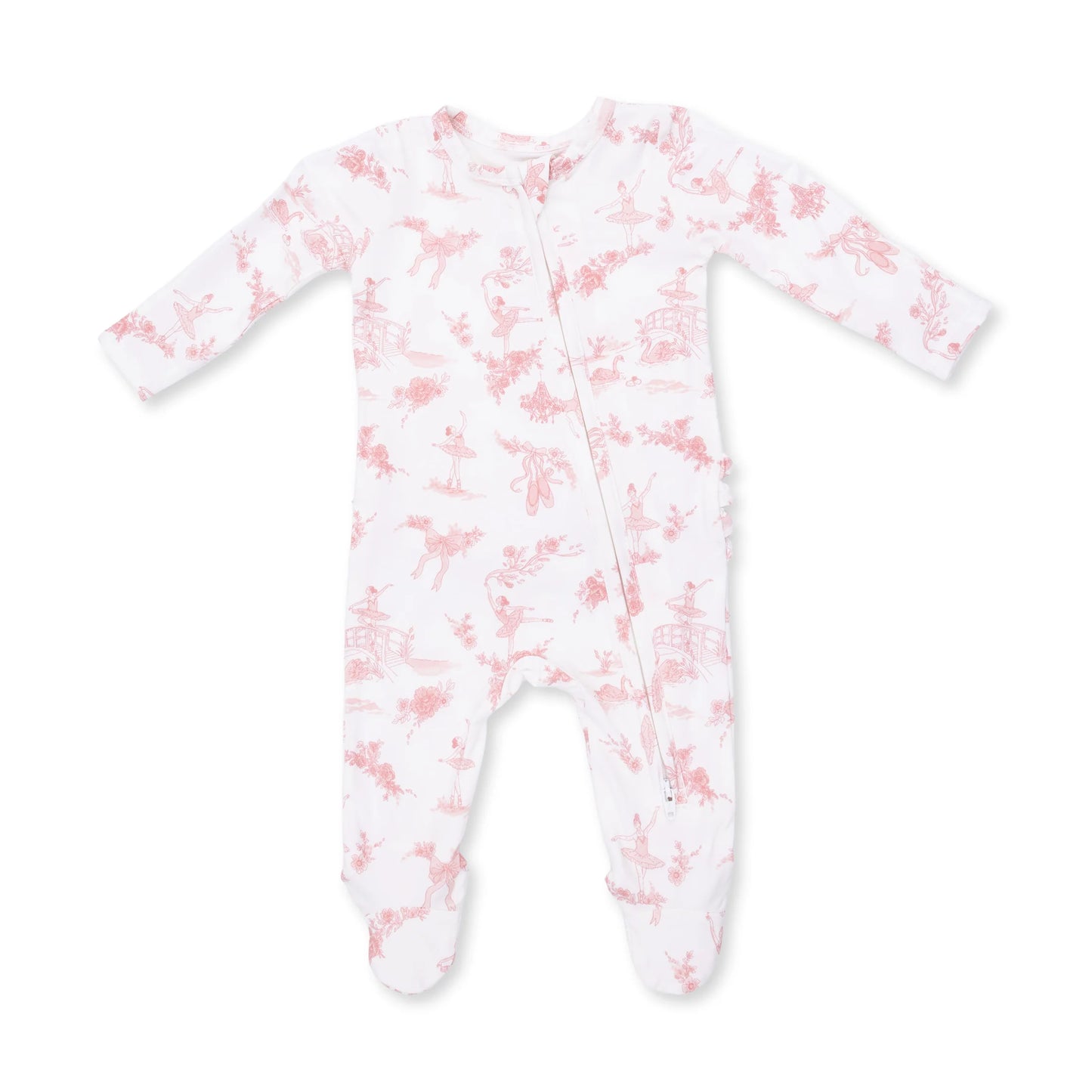 Ballet Toile zipper footie