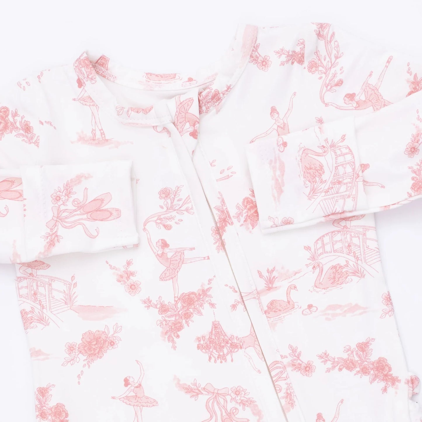 Ballet Toile zipper footie