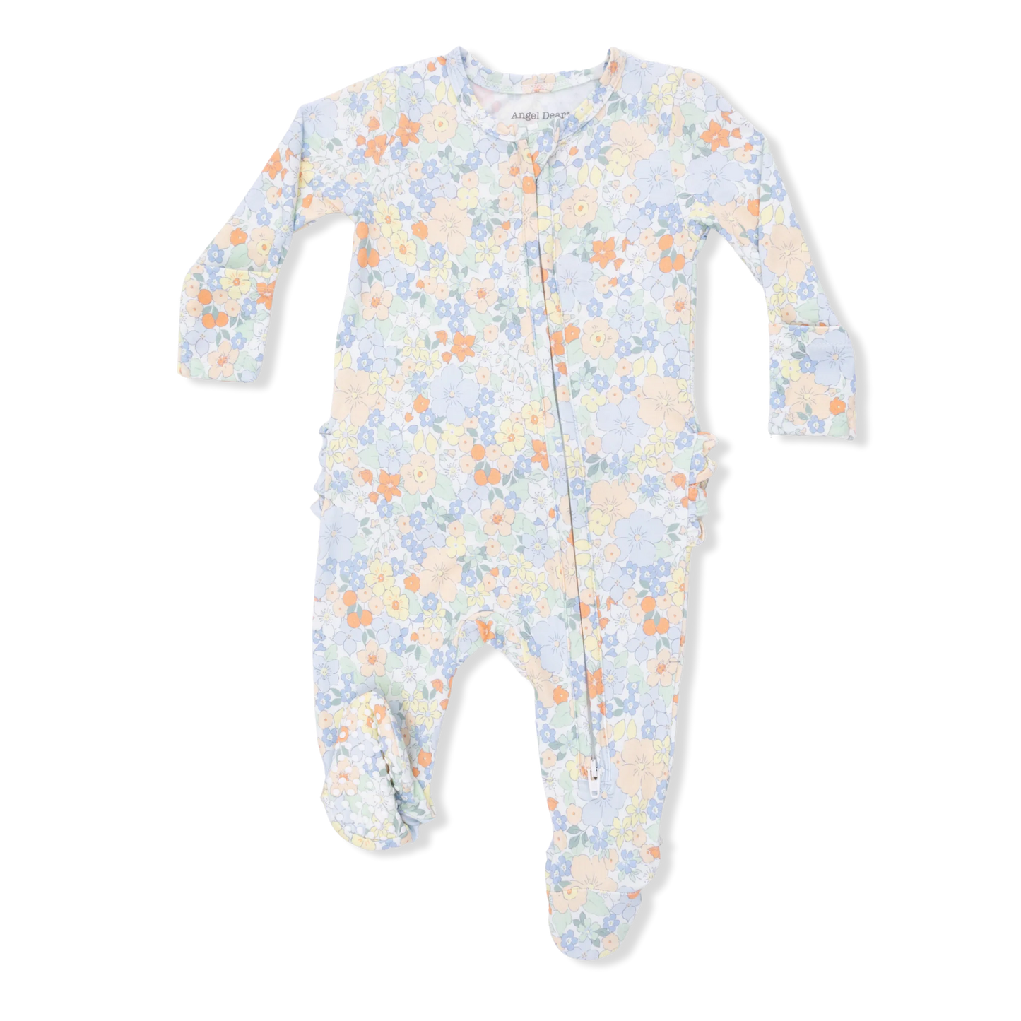 Georgia Floral Ruffle Back Zipper Footie