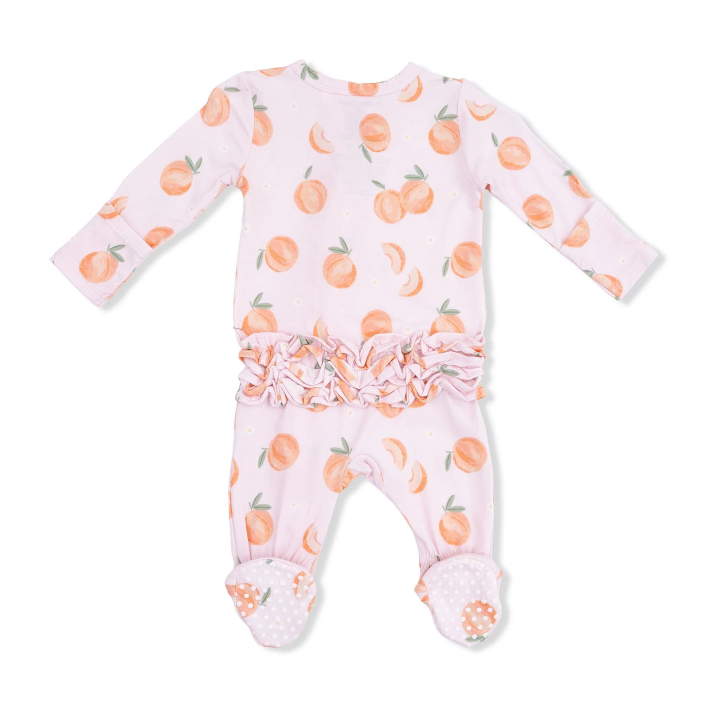 Sweet Peach Ruffle Zipper Footie