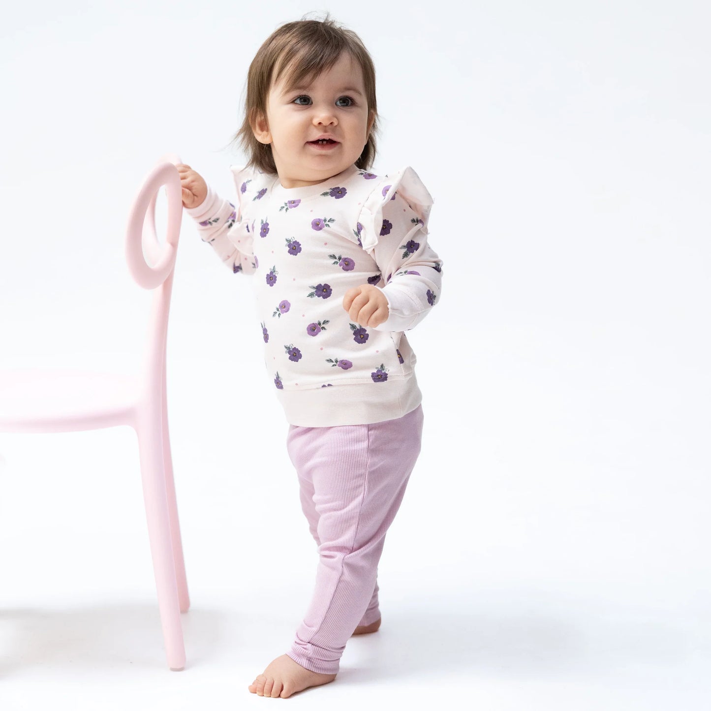 Violetta Floral- ruffle sweatshirt & legging