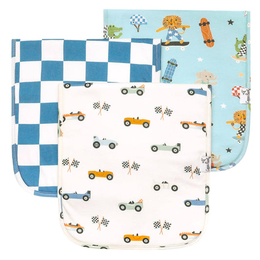 3 Pack Premium Burp Cloths - Speedster