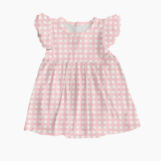 Bodysuit Dress - Pink Gingham