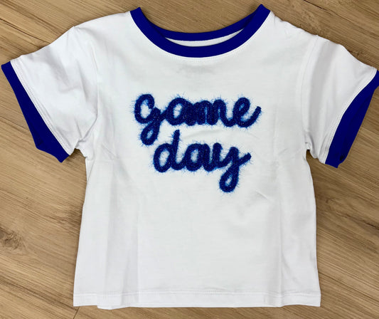 Tinsel Game Day Ringer Boxy T Royal