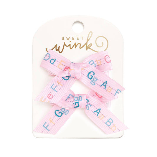Alphabet Bows Clip Set