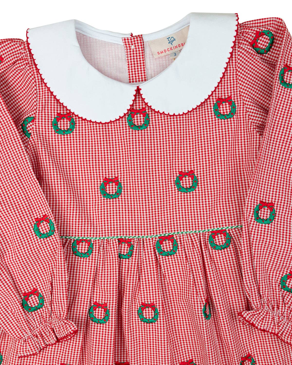 Christmas Wreaths Embroidered Dress