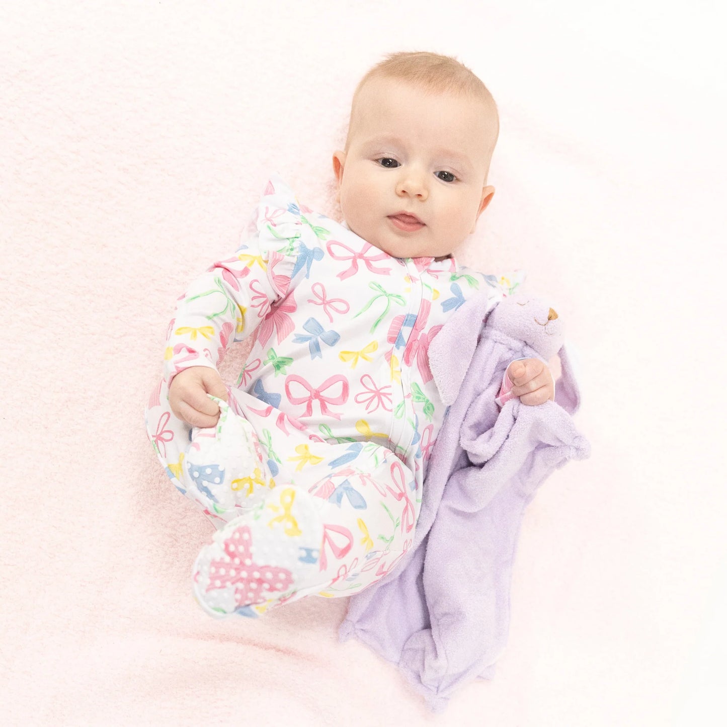 Sweet Bows 2 Way Ruffle Zipper Footie