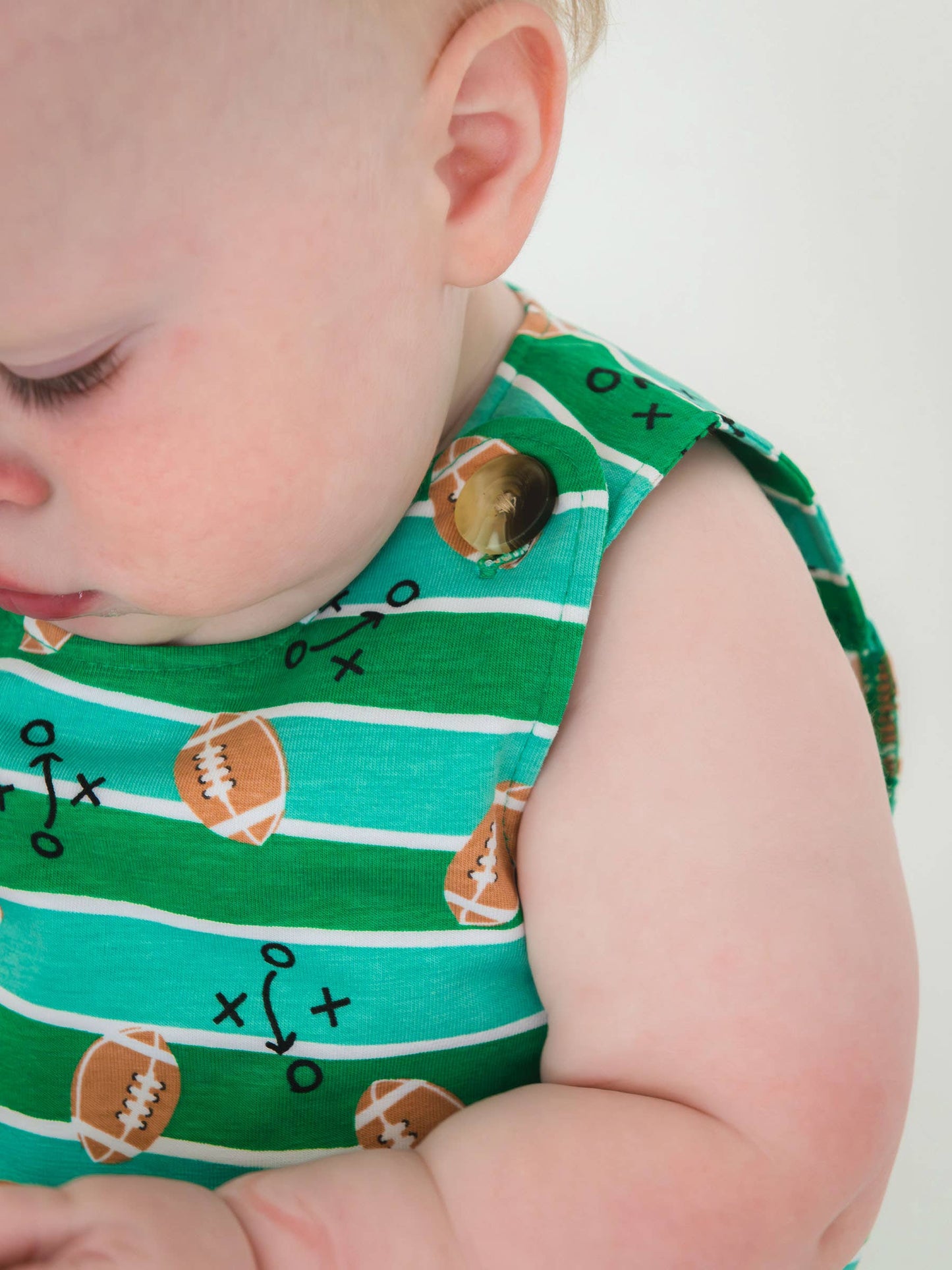 Baby Boys Tackles & Touchdowns Football Knit Longall Pocket Romper
