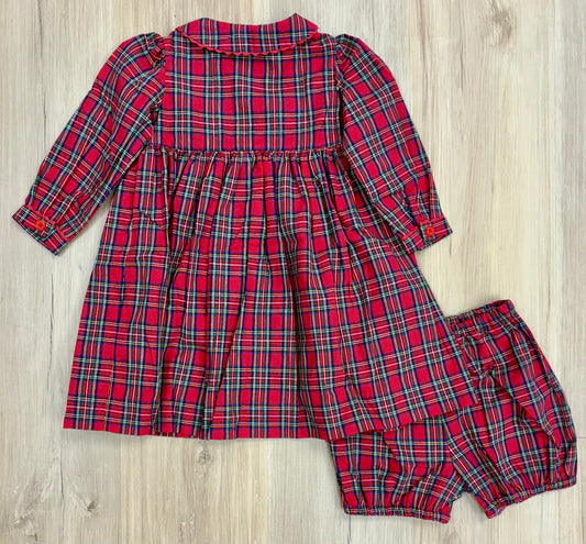 Tartan Button- Front Dress and Bloomers
