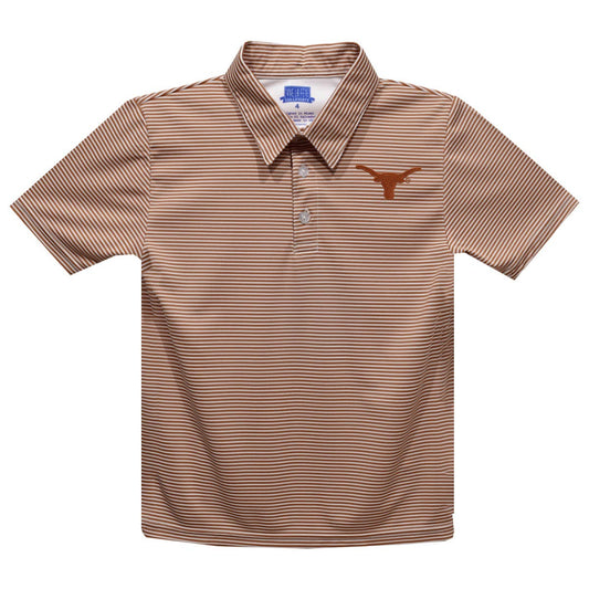 Texas Longhorns Embroidered Burnt Orange Stripes Polo Shirt