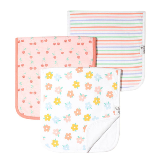 3 Pack Premium Burp Cloths - Cheery
