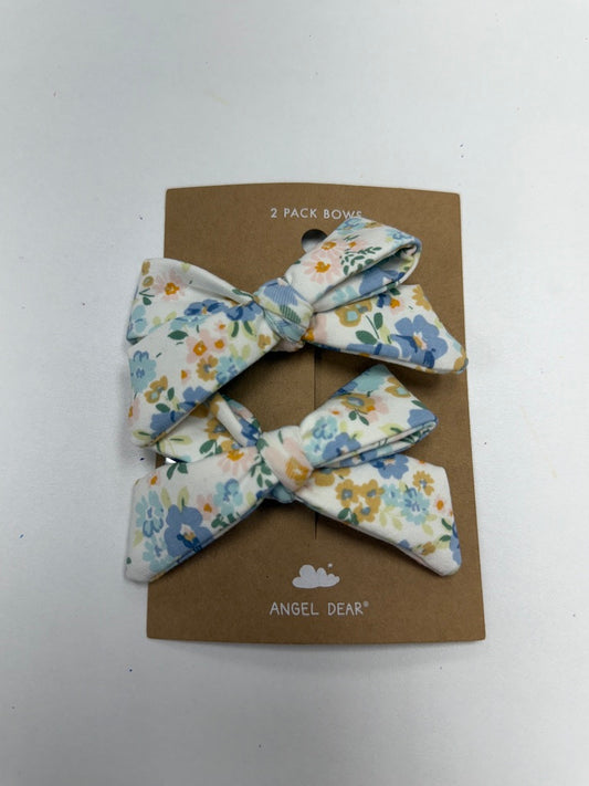 Sweet Rose Calico Bow Clips 2 Pack