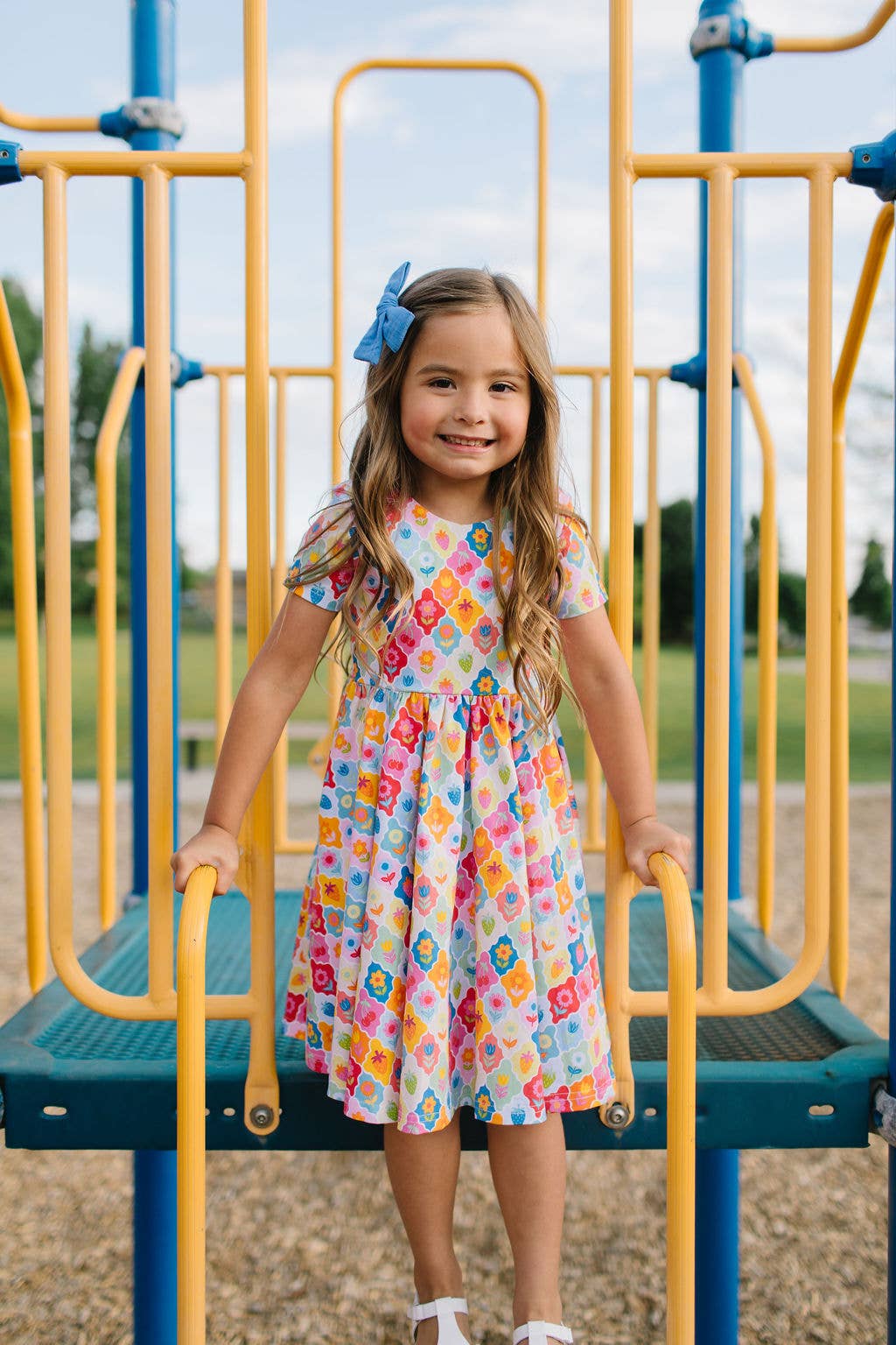 Classic Twirl Dress in Sunshine Tile