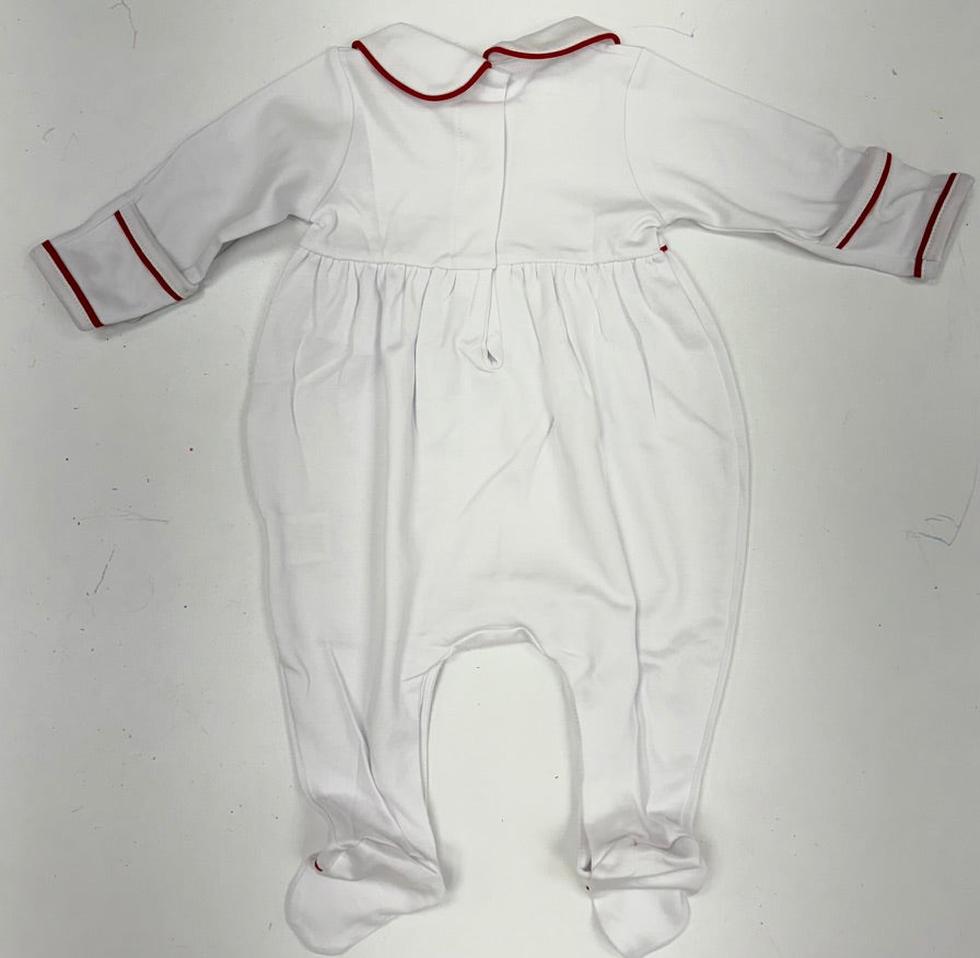Red & White Essentials- Collared Girl Footie