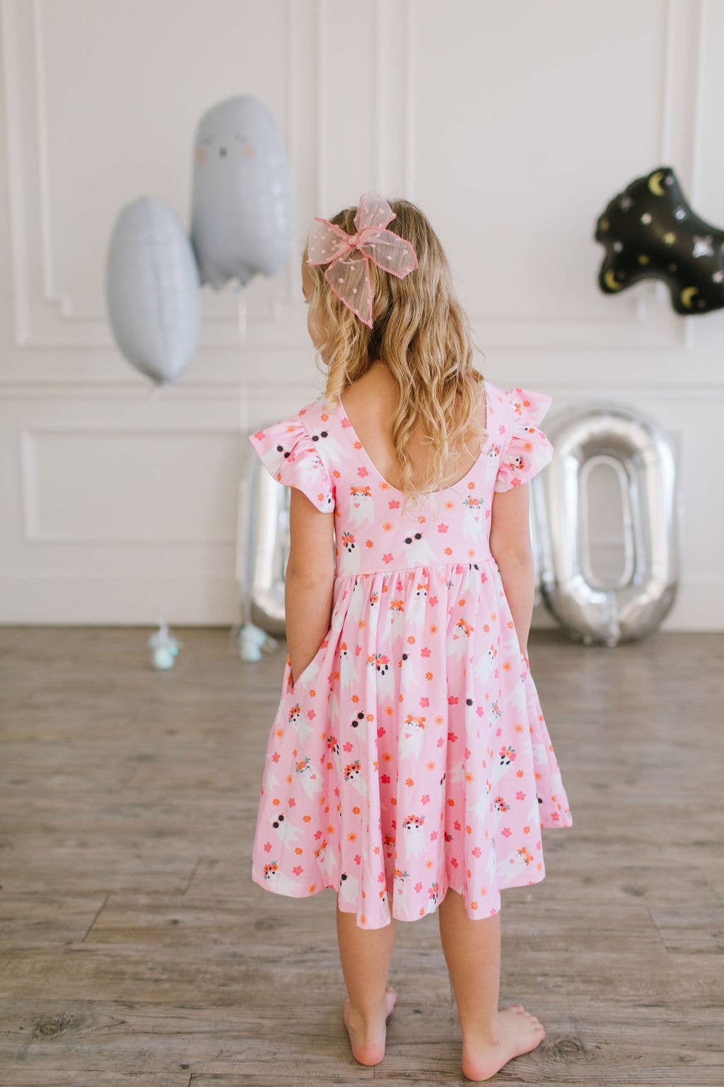 Olivia Dress in Floral Ghost | Girls Halloween Dress 