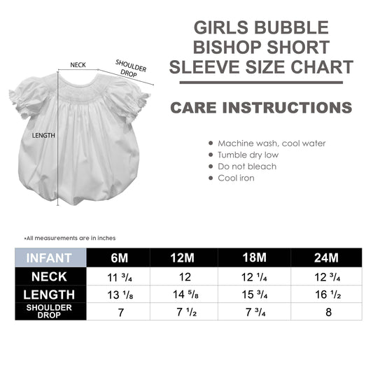 SMU Mustangs Smocked Red Gingham Short Sleeve Girls Bubble