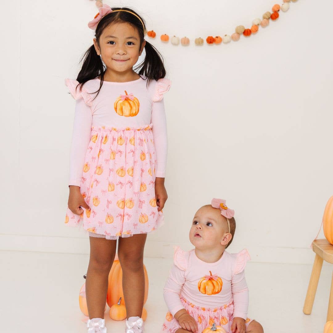 Pumpkin Tulle Bow Headband - Hair Bows - Fall