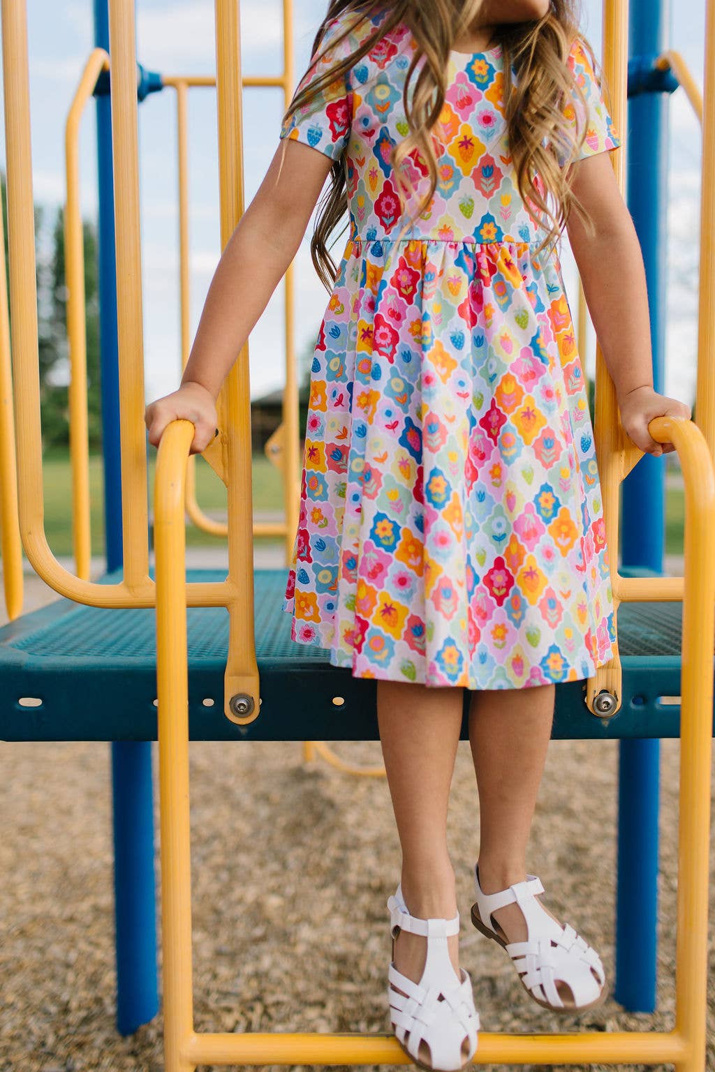 Classic Twirl Dress in Sunshine Tile