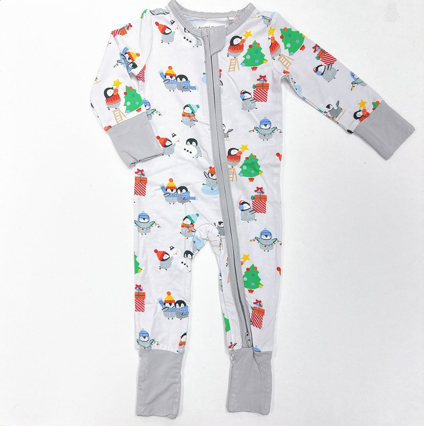 Holiday Penguins Zipper Romper