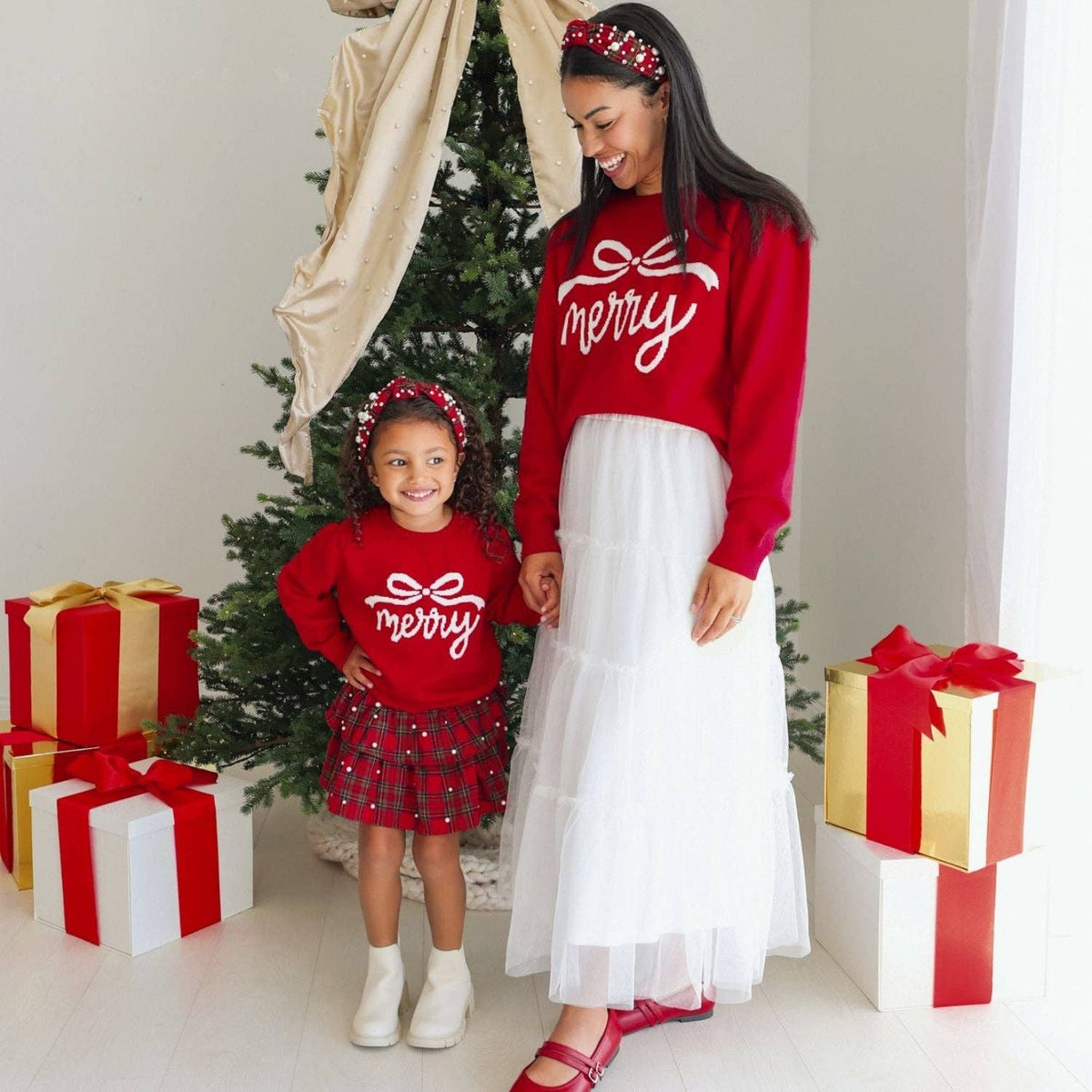 Merry Bow Christmas Sweater - Kids Clothing - Holiday