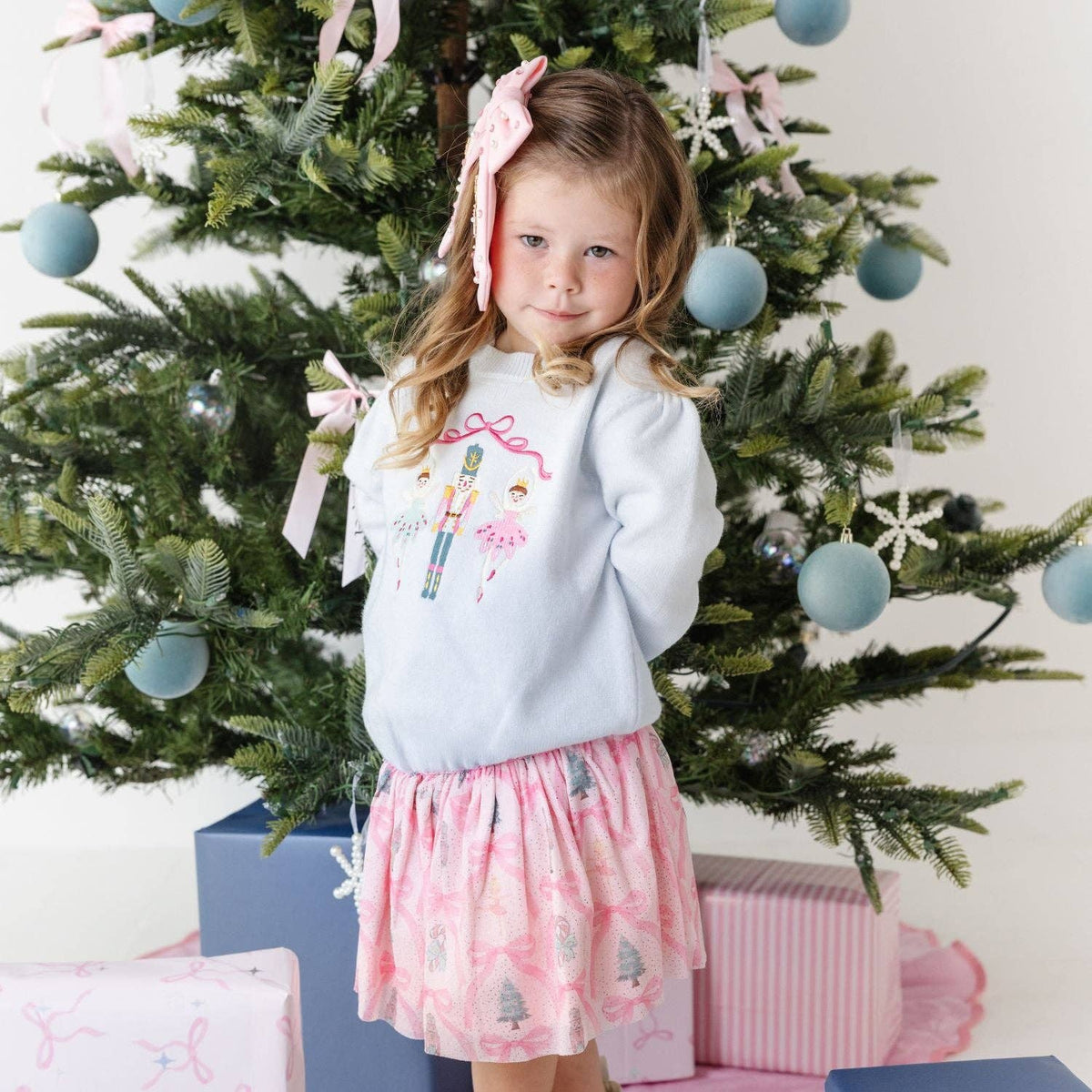 Nutcracker Embroidered Christmas Sweater - Kids Clothing